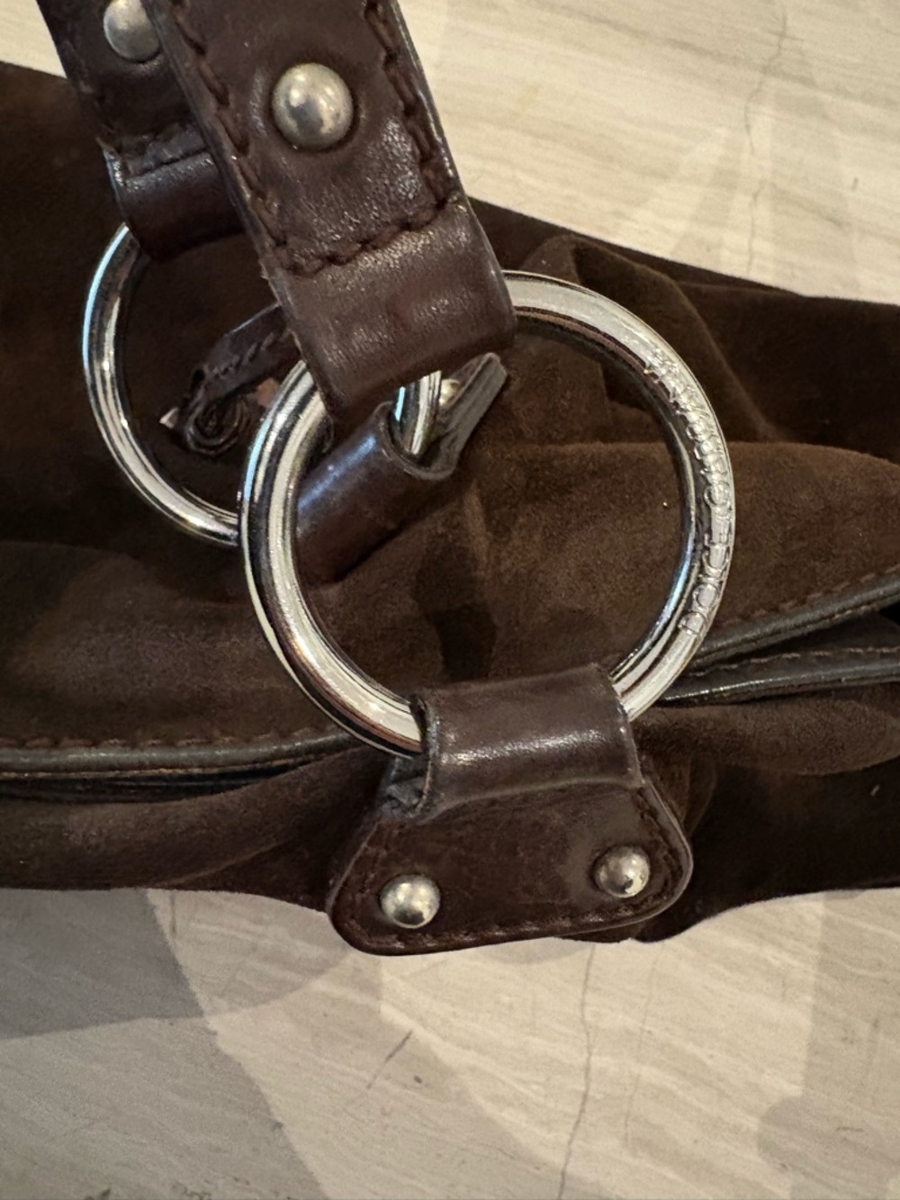 FINAL SALE - Dolce and Gabbana brown suede bag - Picture 8 of 12